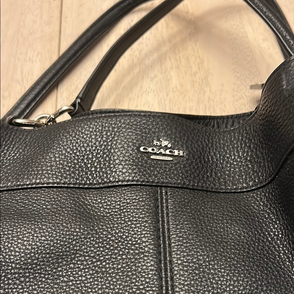 Coach Black Pebbled Leather Shoulder Bag